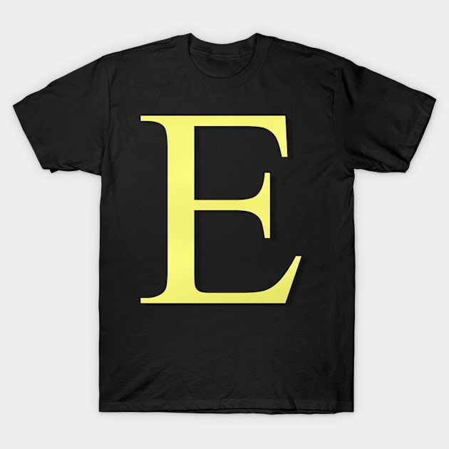 The Letter E in Shadowed Gold T-Shirt by ArtticArlo